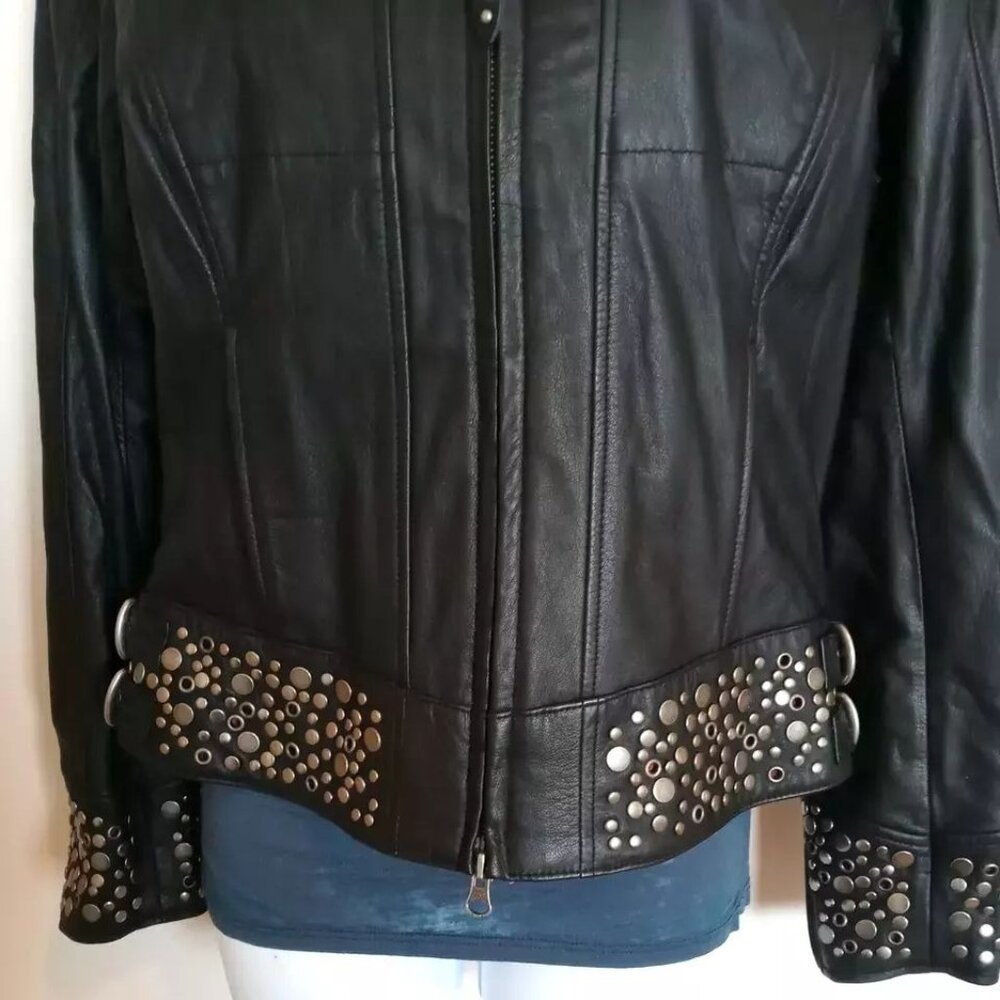 Harley-Davidson Women’s Roxy Bling Black Leather Jacket - Picture 5 of 15